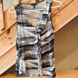 Asymmetrical Black and White Top